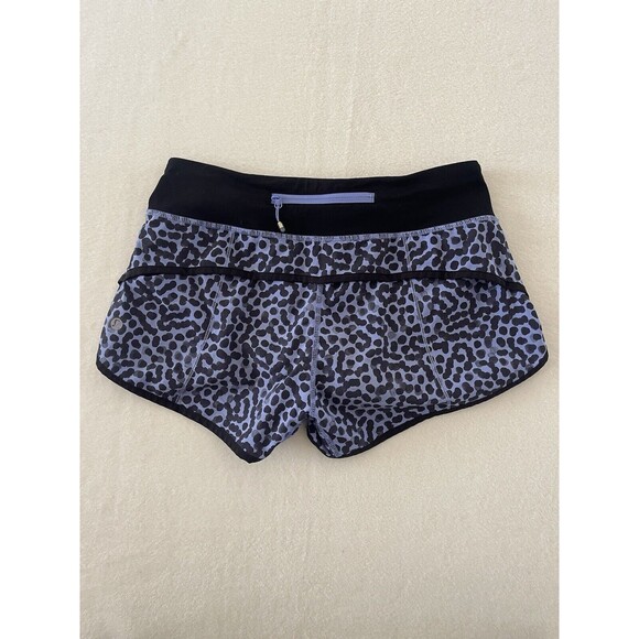 Lululemon Speed Short Ace Spot Lullaby Blue Black Size 4 - Picture 4 of 11